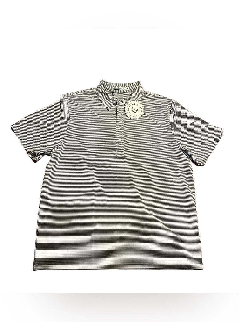 New Criquet Performance Polo Grey Stripe Size XXL Mens Golf